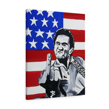 Load image into Gallery viewer, "Johnny Cash, US Flag" Canvas Gallery Wrap
