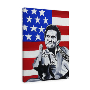 "Johnny Cash, US Flag" Canvas Gallery Wrap